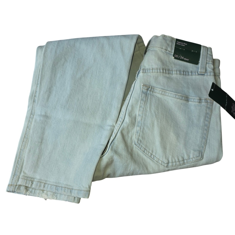 Wild Fable Women Jeans Light Wash Size 00 High Rise Ripped Distressed Denim‎
